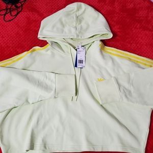 NWT ADIDAS Oversized cropped top hoodie womens
